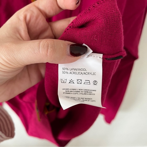 Pasdemer High Couture Button Up Polo Cardigan Fuchia Size Medium NWOT - Picture 8 of 9